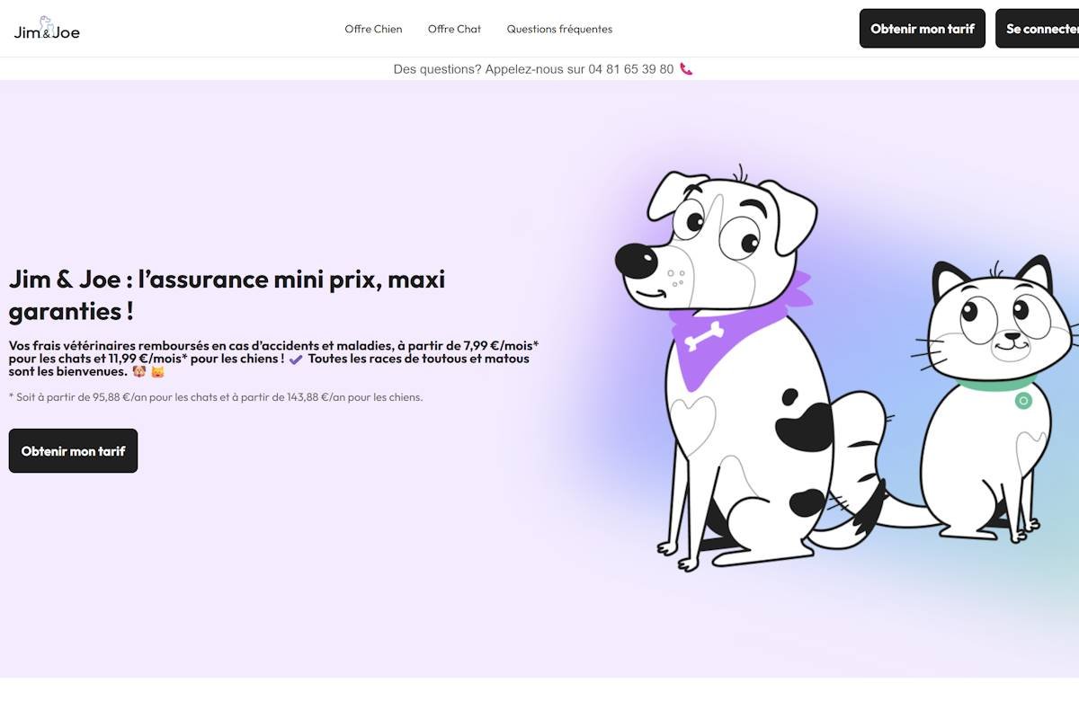 jim & joe l'assurance animale qui allie petit prix et grandes garanties